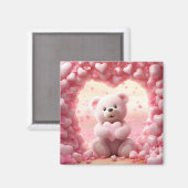 Schattige Valentijnsdag Teddybeer Magneet (Voorkant / Achterkant)