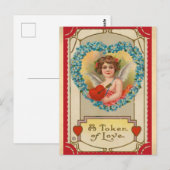 Schattige Valentijnsdag Victoriaans Angel Love Briefkaart