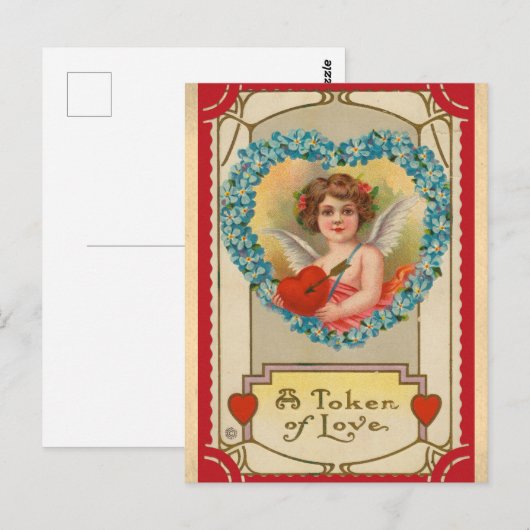 Schattige  Valentijnsdag Victoriaans Angel Love Briefkaart (Voorkant / Achterkant)