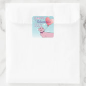 Schattige Valentijnsdag Vierkante Sticker (Tas)