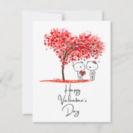 Schattige Valentijnsdag Watercolor Kunstzinnige Ge Notitiekaartje