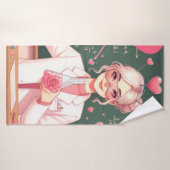 Schattige Valentijnsdag wetenschapper Badhanddoek (Badhanddoek)