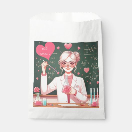 Schattige Valentijnsdag wetenschapper Bedankzakje (Voorkant)