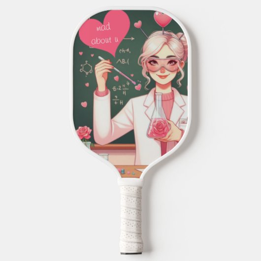 Schattige Valentijnsdag wetenschapper Pickleball Paddle (Voorkant)