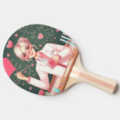 Schattige Valentijnsdag wetenschapper Tafeltennisbatje (Zijkant)