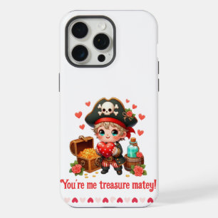 Schattige Valentijnseilandpiraat iPhone 15 Pro Max Case