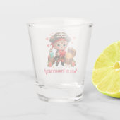Schattige Valentijnseilandpiraat Shot Glas (Achterkant)