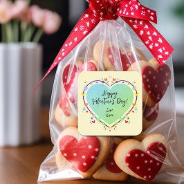 Schattige Valentijnshart voor Kinderen Vierkante Sticker