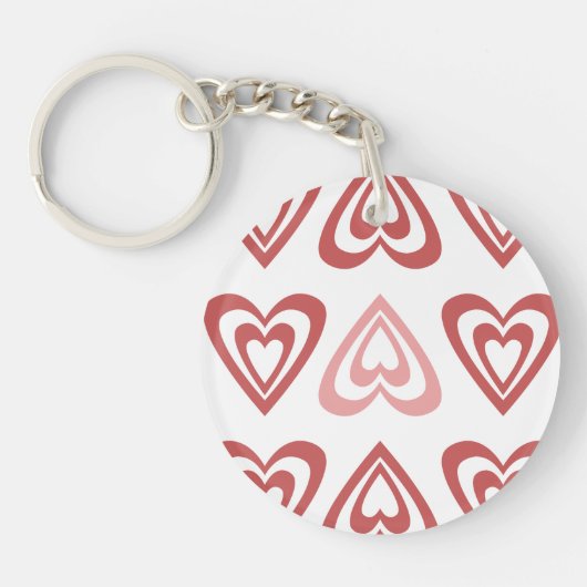 Schattige Valentijnsharten – Liefde & Romantisch O Sleutelhanger (Voorkant)