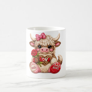 Schattige Valentijnshooglandkoe met roos – Love Hu Koffiemok