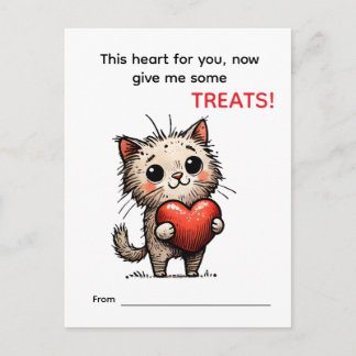 Schattige Valentijnskaart voor Kattenliefhebbers Feestdagenkaart