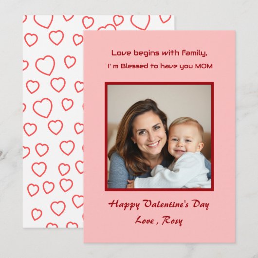 Schattige Valentijnskaart voor kinderen  Feestdagenkaart (Voorkant / Achterkant)