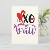 Schattige Valentijnskaart | XO Love Hearts Feestdagenkaart (Staand voorkant)