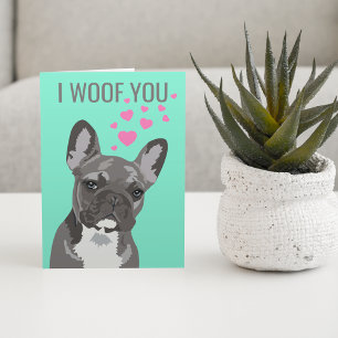 Schattige Valentijnskaarten van de hond   Franse B Kaart