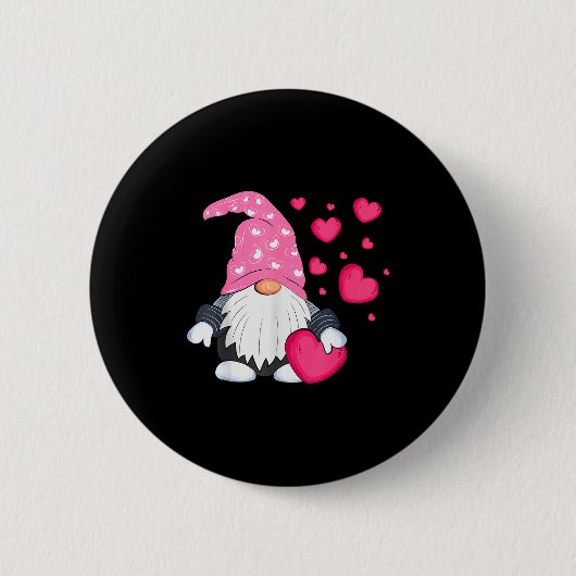 Schattige Valentijnskabouter met hartballon Vrede Ronde Button 5,7 Cm (Voorkant)