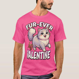Schattige Valentijnskat – Vacht-voor-altijd mijn V T-shirt