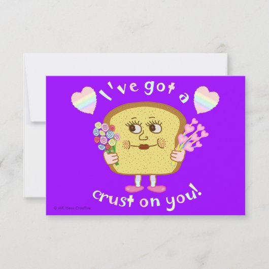 Schattige Valentinesdag Brood Puns Kinderen Klaslo Kaart (Voorkant)