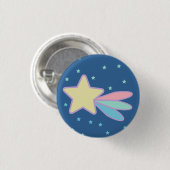 Schattige vallende ster komeet ronde button 3,2 cm (Voorkant /achterkant)