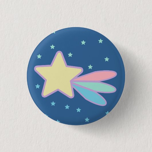 Schattige vallende ster komeet ronde button 3,2 cm (Voorkant)
