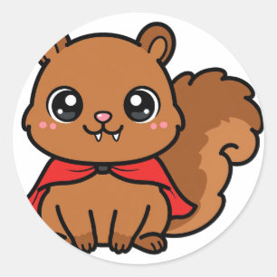 Schattige Vampier Eekhoorn Halloween Ronde Sticker