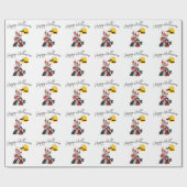 Schattige Vampier Meisje en Haunted Castle Hallowe Cadeaupapier (Vlak)