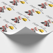 Schattige Vampier Meisje en Haunted Castle Hallowe Cadeaupapier (Hoek)