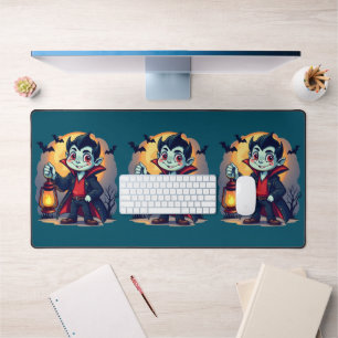 Schattige vampier met lantaarn Kawaii Halloween Bureaumat