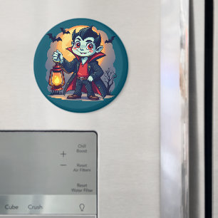 Schattige vampier met lantaarn Kawaii Halloween Magneet
