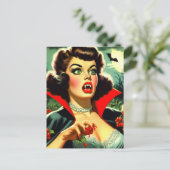 Schattige vampier pin-up briefkaart (Staand voorkant)