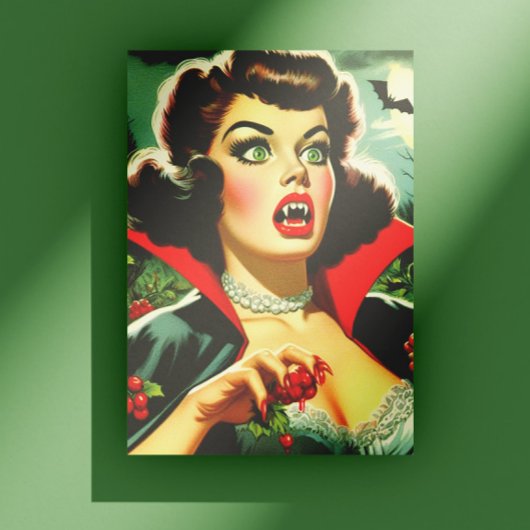 Schattige vampier pin-up briefkaart
