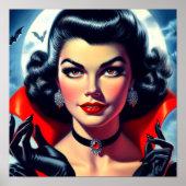 Schattige Vampier Pin-up Poster (Voorkant)