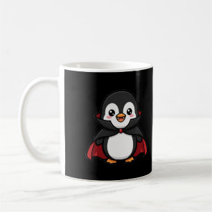 Schattige Vampier Pinguïn Halloween Koffiemok