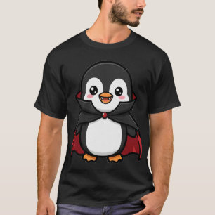 Schattige Vampier Pinguïn Halloween T-shirt