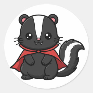 Schattige Vampier Stinkdier Halloween Ronde Sticker