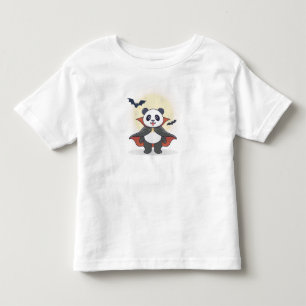 Schattige vampierpanda in cape met vleermuizen kinder shirts