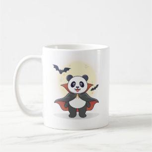Schattige vampierpanda in cape met vleermuizen koffiemok