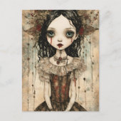 Schattige Vampierpop Mixed Media Briefkaart (Voorkant)