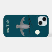 Schattige vampiervleermuis gepersonaliseerd iPhone 15 case (Achterkant horizontaal)