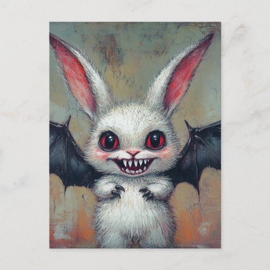 Schattige Vampire Bat Bunny Briefkaart (Voorkant)
