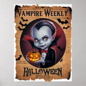 Schattige Vampire  stijl Halloween krant Poster (Voorkant)
