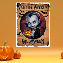Schattige Vampire  stijl Halloween krant