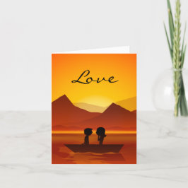 Schattige varen paar Mountain LOVE Valentijnsdag Feestdagen Kaart