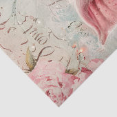 Schattige Varken Blush Rozen Bloemen Shabby Decoup Tissuepapier (Detail)