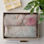 Schattige Varken Blush Rozen Bloemen Shabby Decoup Tissuepapier (Geschenk)