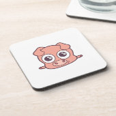 Schattige varken clipart bier onderzetter (Linkerzijde)
