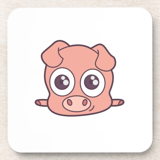 Schattige varken clipart bier onderzetter (Voorkant)
