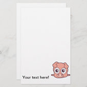 Schattige varken clipart briefpapier (Voorkant / Achterkant)