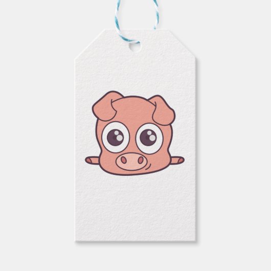 Schattige varken clipart cadeaulabel (Voorkant)