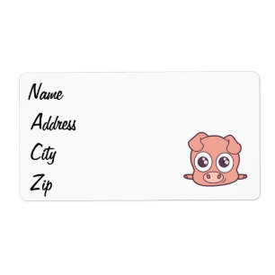 Schattige varken clipart etiket