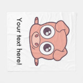 Schattige varken clipart fleece deken (Voorkant (Horizontaal))